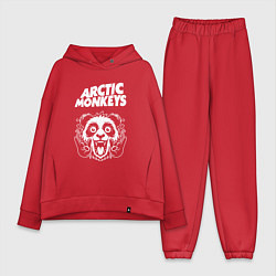 Женский костюм оверсайз Arctic Monkeys rock panda, цвет: красный