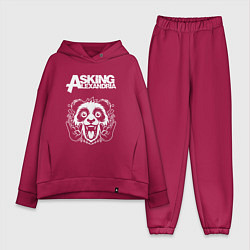 Женский костюм оверсайз Asking Alexandria rock panda, цвет: маджента
