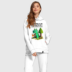 Женский костюм оверсайз Collaboration of Minecraft and beersaur - ai art, цвет: белый — фото 2