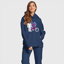 Женский костюм оверсайз Sports mechanics Bicyclist, цвет: тёмно-синий — фото 2