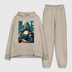 Женский костюм оверсайз Мона Лиза - стимпанк нейросеть