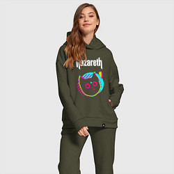 Женский костюм оверсайз Nazareth rock star cat, цвет: хаки — фото 2