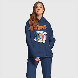 Женский костюм оверсайз Worms uzi, цвет: тёмно-синий — фото 2