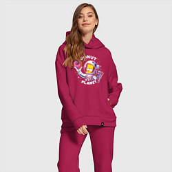 Женский костюм оверсайз Bart Simpson - donat planet ai art, цвет: маджента — фото 2