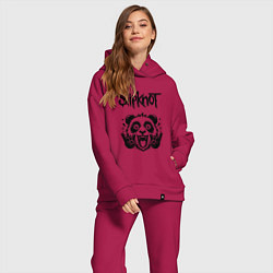 Женский костюм оверсайз Slipknot - rock panda, цвет: маджента — фото 2