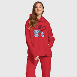 Женский костюм оверсайз Слоник с мамой, цвет: красный — фото 2