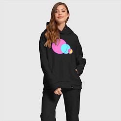 Женский костюм оверсайз Три пересеченных круга, цвет: черный — фото 2