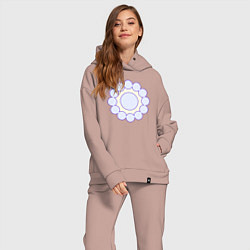 Женский костюм оверсайз Круг из окружностей, цвет: пыльно-розовый — фото 2