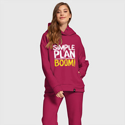 Женский костюм оверсайз Simple plan - boom, цвет: маджента — фото 2