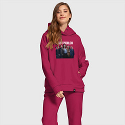 Женский костюм оверсайз Задача трёх тел - физики, цвет: маджента — фото 2