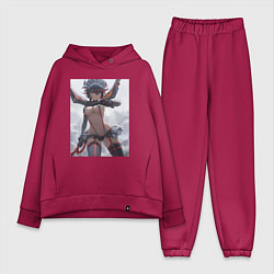 Женский костюм оверсайз Убей или умри арт, цвет: маджента