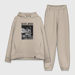 Женский костюм оверсайз Elvin Jones great jazz drummer, цвет: миндальный