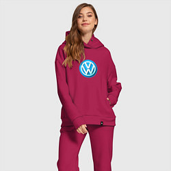 Женский костюм оверсайз Volkswagen logo blue, цвет: маджента — фото 2