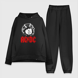 Женский костюм оверсайз ACDC Angus Young rock, цвет: черный