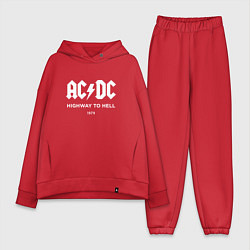 Женский костюм оверсайз AC DC - Highway to hell 1979, цвет: красный