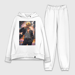 Женский костюм оверсайз Ван-Пис Санджи Пират Соломенной шляпы, цвет: белый