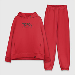 Женский костюм оверсайз Topol - тополь, цвет: красный
