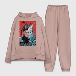 Женский костюм оверсайз Кайдзю номер восемь Кафка Хибино силы обороны, цвет: пыльно-розовый