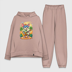 Женский костюм оверсайз Мышонок играет на гитаре жарким летом