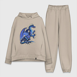 Женский костюм оверсайз Azure dragon, цвет: миндальный