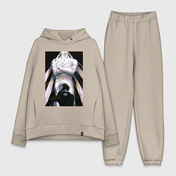 Женский костюм оверсайз Магическая битва Мэгуми Фусигуро холодный юноша, цвет: миндальный