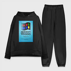 Женский костюм оверсайз Windows 3, цвет: черный