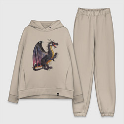 Женский костюм оверсайз HOMM3 Black Dragon, цвет: миндальный