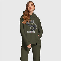 Женский костюм оверсайз Мото животное, цвет: хаки — фото 2