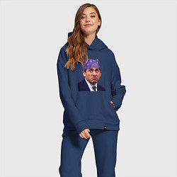 Женский костюм оверсайз Prison mike Michael Scott офис, цвет: тёмно-синий — фото 2