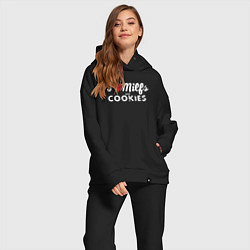 Женский костюм оверсайз Milf and cookies милфа, цвет: черный — фото 2
