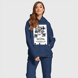 Женский костюм оверсайз Porsche автомобиль, цвет: тёмно-синий — фото 2
