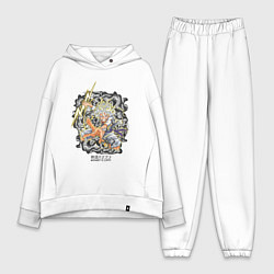 Женский костюм оверсайз One piece молния Moncey D Luffy, цвет: белый