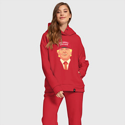 Женский костюм оверсайз Trump - America, цвет: красный — фото 2