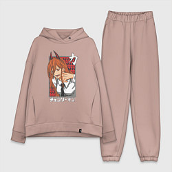 Женский костюм оверсайз Человек-бензопила Пауэр с рогами