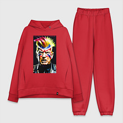 Женский костюм оверсайз Панк Дональд Трамп - жесть, цвет: красный