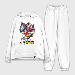 Женский костюм оверсайз Samurai pizza cats, цвет: белый