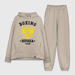 Женский костюм оверсайз Boxing Russia Team, цвет: миндальный