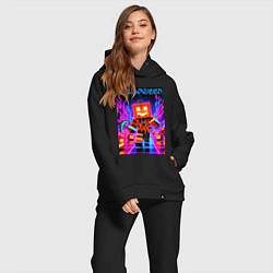 Женский костюм оверсайз Halloween is coming - neon glow collaboration, цвет: черный — фото 2