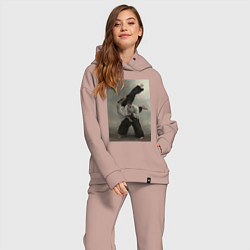 Женский костюм оверсайз Айкидо бросок, цвет: пыльно-розовый — фото 2