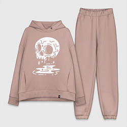 Женский костюм оверсайз Череп плачет, цвет: пыльно-розовый