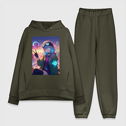 Женский костюм оверсайз Кибер Марин - коллаба, цвет: хаки