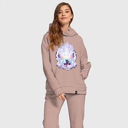 Женский костюм оверсайз Ван-Пис Луффи йонко, цвет: пыльно-розовый — фото 2