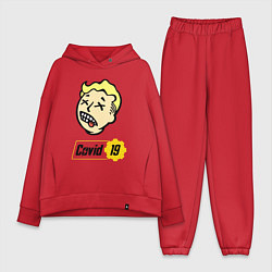 Женский костюм оверсайз Vault boy - covid 19, цвет: красный