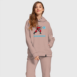 Женский костюм оверсайз Santa fighter, цвет: пыльно-розовый — фото 2