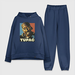 Женский костюм оверсайз Tupac - all eyez on me, цвет: тёмно-синий