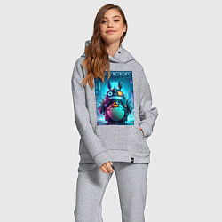 Женский костюм оверсайз Cyber Totoro - halloween fantasy, цвет: меланж — фото 2