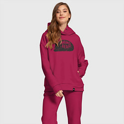 Женский костюм оверсайз Мама медведица и медвежонок, цвет: маджента — фото 2