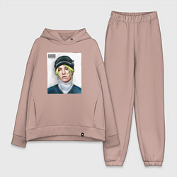 Женский костюм оверсайз G Dragon Big bang, цвет: пыльно-розовый