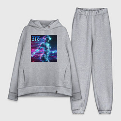 Женский костюм оверсайз Neon cyber girl - ai art, цвет: меланж