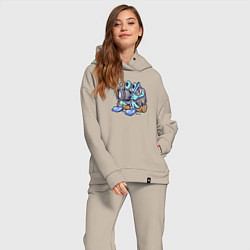 Женский костюм оверсайз Я фотограф, цвет: миндальный — фото 2